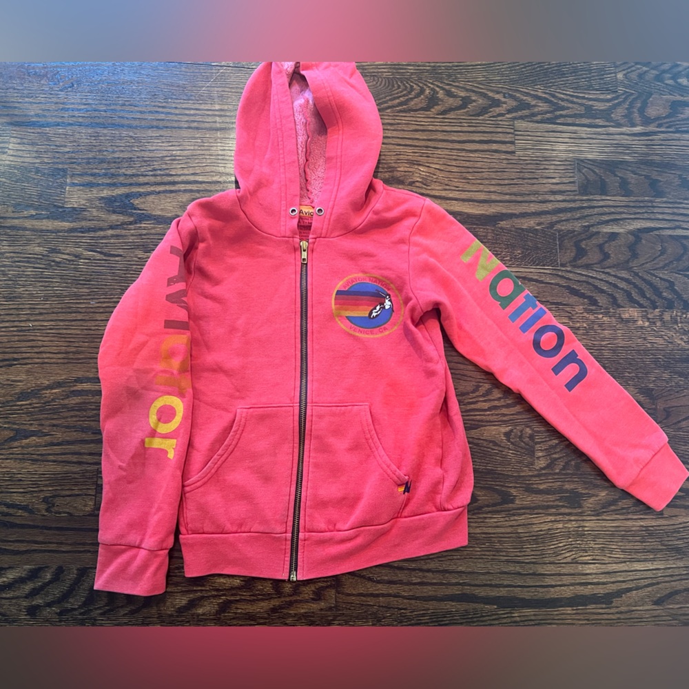 Aviator Nation zip up kids hoodie - Red Size 14